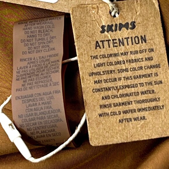 SKIMS Swim Long Sleeve One Piece Almond Large - Picture 11 of 14